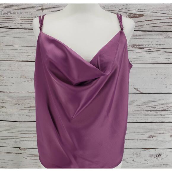 Nasty Gal Collection New Women's Purple Satin Cowl Neck Cami Top Size 16 - Picture 2 of 12